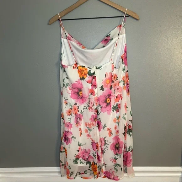 *NWT* Altar’d State Floral Draped Cowl Neck Sleeveless Mini Dress, Size XL - Picture 4 of 6